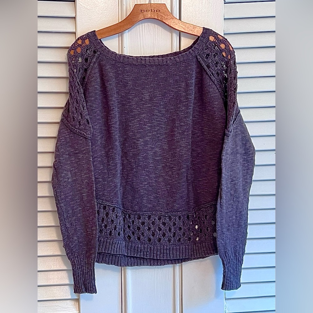 Rip Curl Surfer Girl Sweater With Airy Crochet In Shoulders And Bottom. View 2